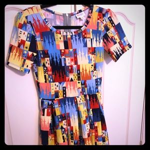 Lularoe Amelia Disney Small World-size xs